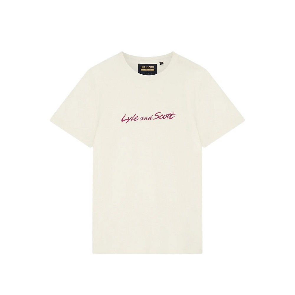 LYLE AND SCOTT VINTAGE SCRIPT EMBROIDERY T-SHIRT ΜΠΛΟΥΖΑ ΑΝΔΡΙΚΟ ECRU