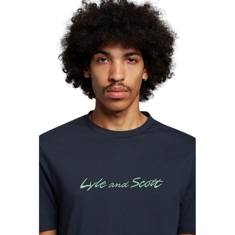 LYLE AND SCOTT VINTAGE SCRIPT EMBROIDERY T-SHIRT ΜΠΛΟΥΖΑ ΑΝΔΡΙΚΟ NAVY