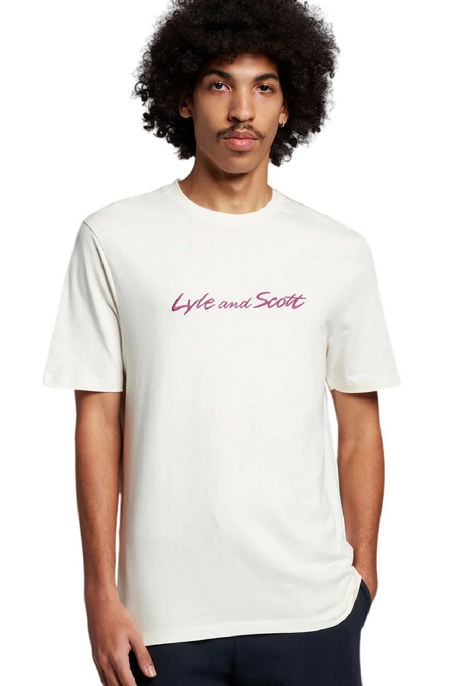 LYLE & SCOTT VINTAGE SCRIPT EMBROIDERY T-SHIRT ΜΠΛΟΥΖΑ ΑΝΔΡΙΚΗ ECRU