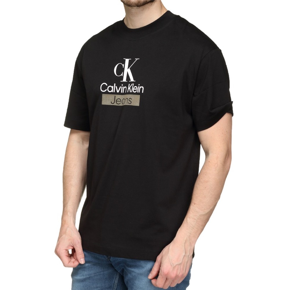 CALVIN KLEIN JEANS STACKED ARCHIVAL TEE T-SHIRT ΑΝΔΡΙΚΟ BLACK