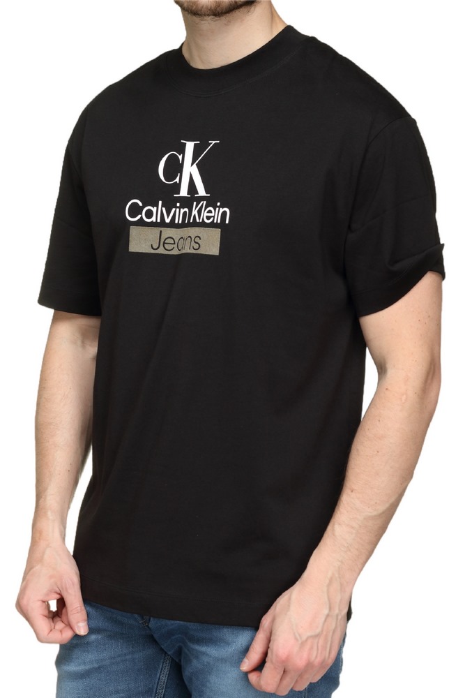 CALVIN KLEIN STACKED ARCHIVAL TEE T-SHIRT ΑΝΔΡΙΚΟ BLACK