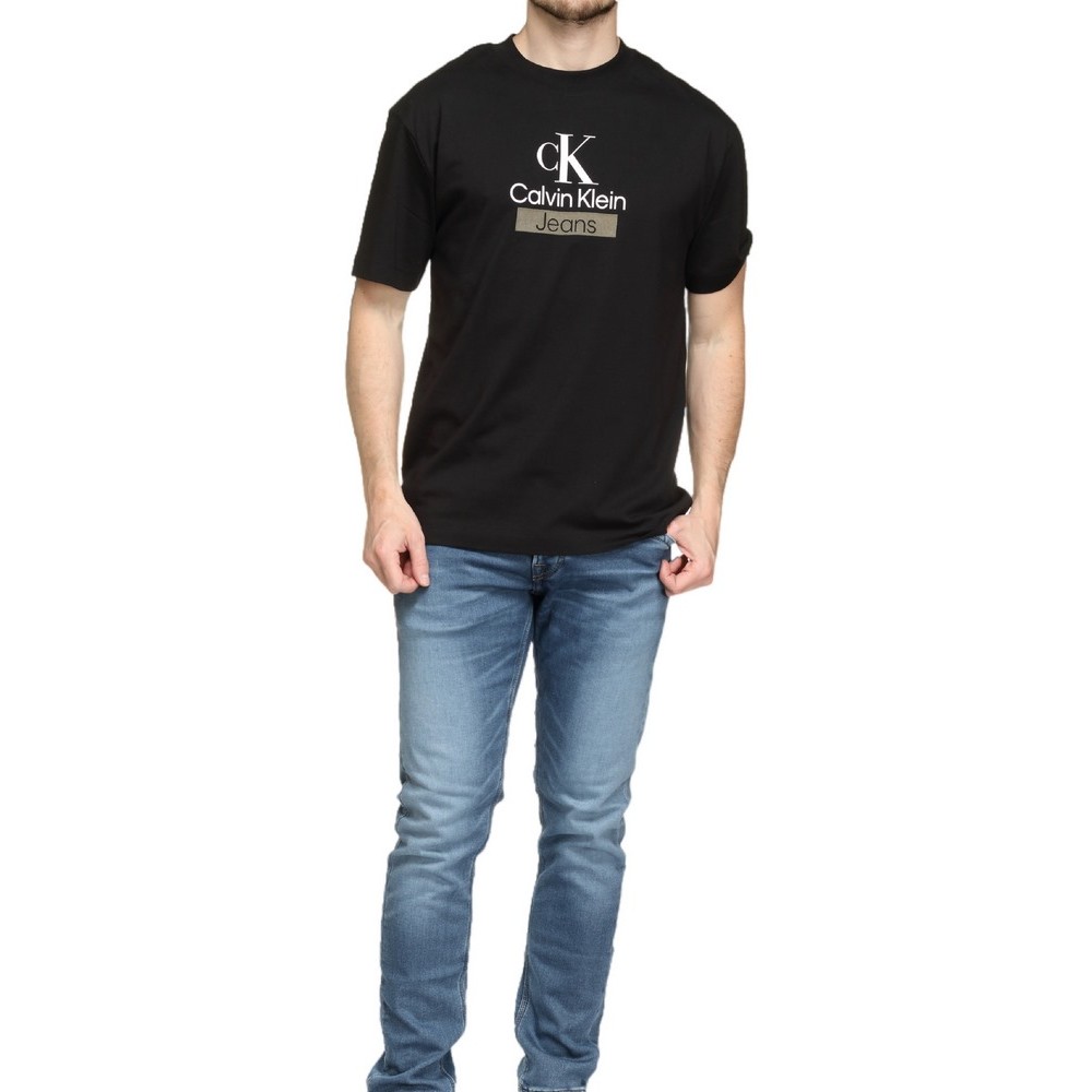 CALVIN KLEIN STACKED ARCHIVAL TEE T-SHIRT ΑΝΔΡΙΚΟ BLACK
