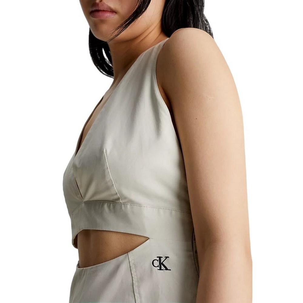 CALVIN KLEIN JEANS OPEN BACK STRAP UTILITY DRESS ΦΟΡΕΜΑ ΓΥΝΑΙΚΕΙΟ BEIGE