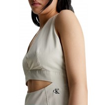 CALVIN KLEIN JEANS OPEN BACK STRAP UTILITY DRESS ΦΟΡΕΜΑ ΓΥΝΑΙΚΕΙΟ BEIGE