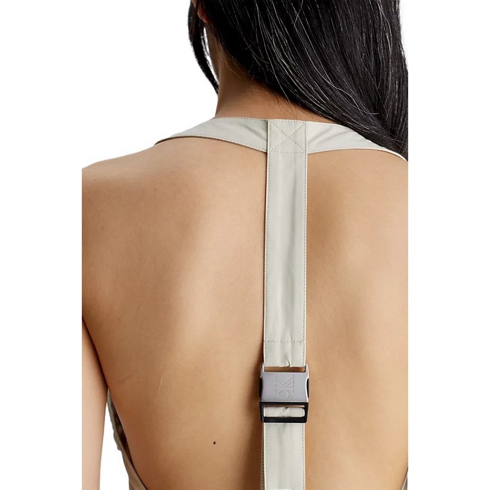 CALVIN KLEIN JEANS OPEN BACK STRAP UTILITY DRESS ΦΟΡΕΜΑ ΓΥΝΑΙΚΕΙΟ BEIGE