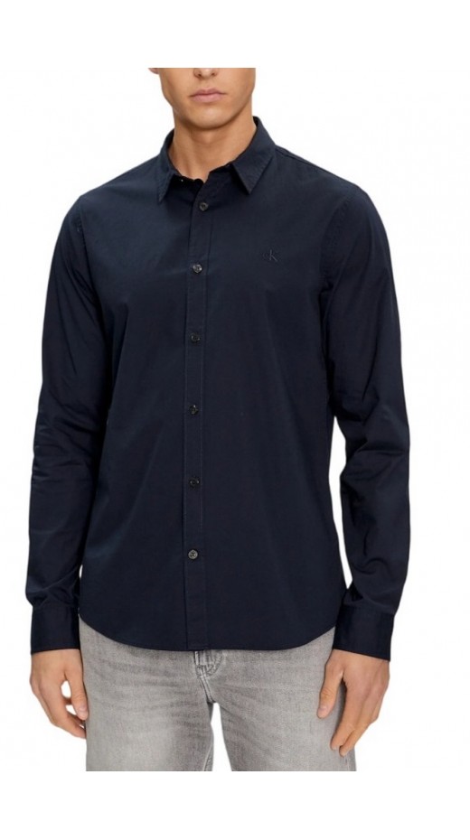 CALVIN KLEIN JEANS SLIM STRETCH SHIRT ΠΟΥΚΑΜΙΣΟ ΑΝΔΡΙΚΟ NIGHT SKY