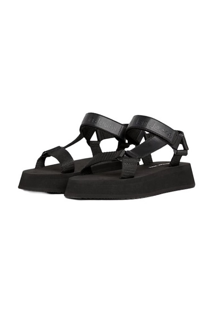 CALVIN KLEIN JEANS SANDAL VELCRO WEBBING ΠΕΔΙΛΟ ΓΥΝΑΙΚΕΙΟ BLACK