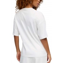 PUMA ESS GRAPHICS LEO LUXE BEDAZZLED OVERSIZED SLIM T-SHIRT ΜΠΛΟΥΖΑ ΓΥΝΑΙΚΕΙΑ WHITE