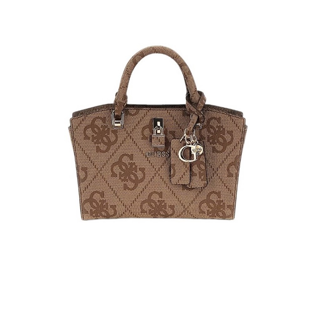 GUESS QUEENSLAND MINI SATCHEL ΤΣΑΝΤΑ ΓΥΝΑΙΚΕΙΑ LATTE