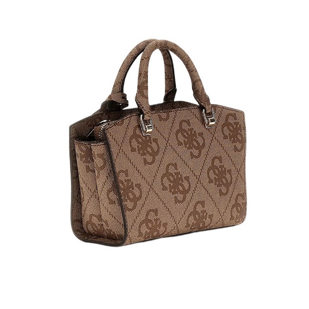 GUESS QUEENSLAND MINI SATCHEL ΤΣΑΝΤΑ ΓΥΝΑΙΚΕΙΑ LATTE