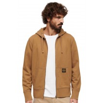 SUPERDRY CONTRAST STITCH ZIP HOOD ΖΑΚΕΤΑ ΦΟΥΤΕΡ ΑΝΔΡΙΚΗ BROWN