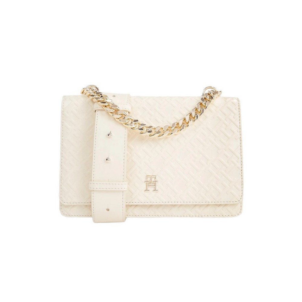 TOMMY HILFIGER REFINED MED CROSSOVER MONO ΤΣΑΝΤΑ ΓΥΝΑΙΚΕΙΑ OFF WHITE