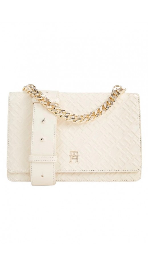 TOMMY HILFIGER REFINED MED CROSSOVER MONO ΤΣΑΝΤΑ ΓΥΝΑΙΚΕΙΑ OFF WHITE