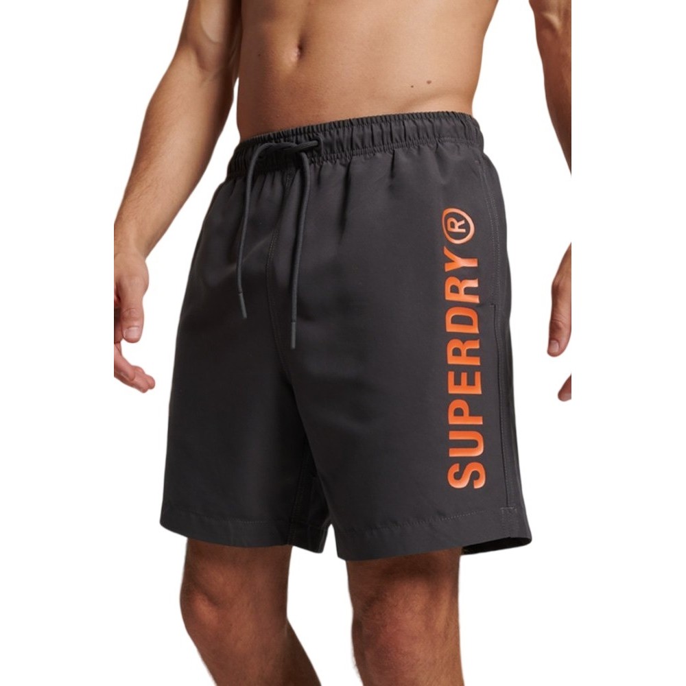 SUPERDRY D2 SDCD CODE CORE SPORT 17 INCH SWIM ΜΑΓΙΟ ΑΝΔΡΙΚΟ DARK GREY