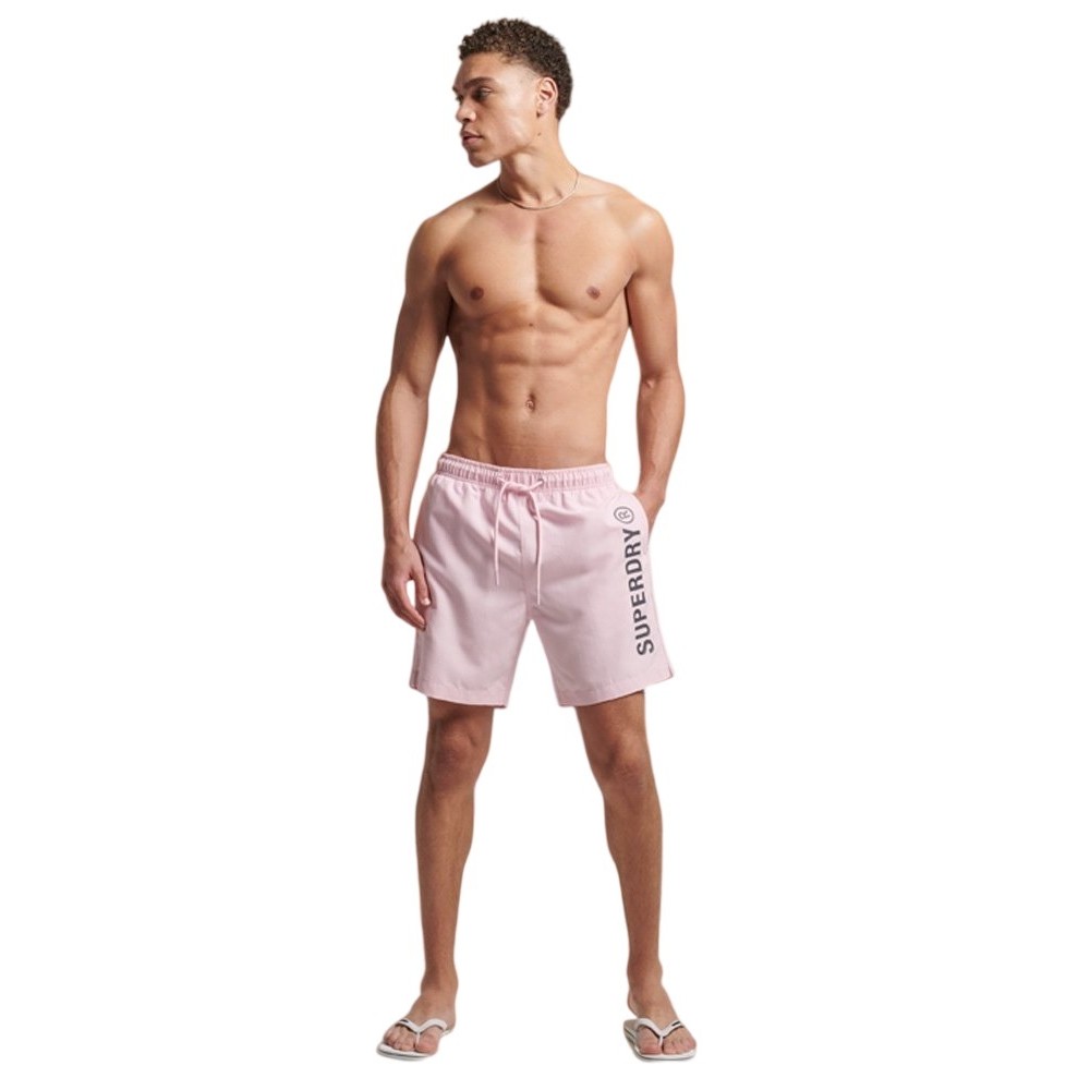 SUPERDRY D2 SDCD CODE CORE SPORT 17 INCH SWIM ΜΑΓΙΟ ΑΝΔΡΙΚΟ PINK