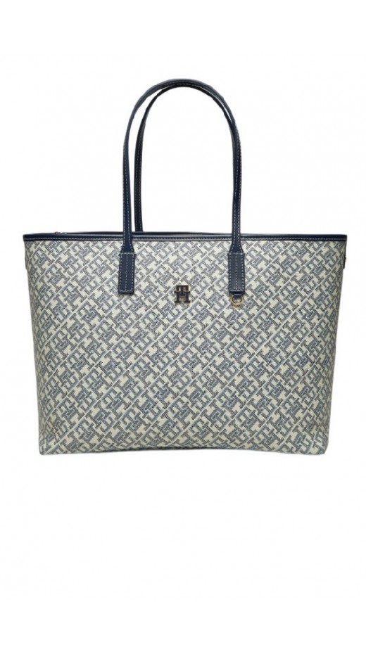 TOMMY HILFIGER  MONOPLAY LEATHER TOTE ΤΣΑΝΤΑ ΓΥΝΑΙΚΕΙΑ NAVY