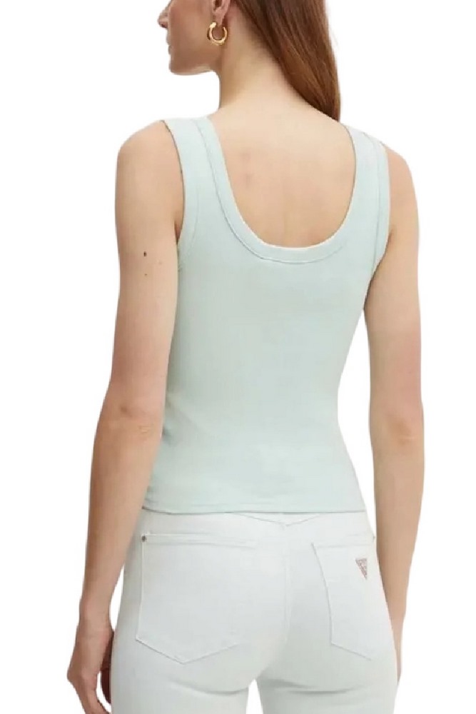 GUESS SL TRIANGLE BLING RIB TANK ΤΟΠ ΜΠΛΟΥΖΑ ΓΥΝΑΙΚΕΙΑ MINT