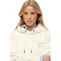 SUPERDRY LUXE CASUAL RELAXED HOOD ΜΠΛΟΥΖΑ ΦΟΥΤΕΡ ΓΥΝΑΙΚΕΙΑ CREAMY WHITE