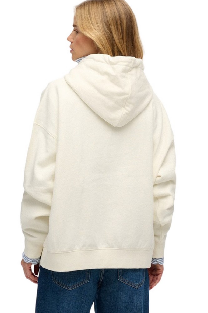 SUPERDRY LUXE CASUAL RELAXED HOOD ΜΠΛΟΥΖΑ ΦΟΥΤΕΡ ΓΥΝΑΙΚΕΙΑ CREAMY WHITE