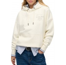 SUPERDRY LUXE CASUAL RELAXED HOOD ΜΠΛΟΥΖΑ ΦΟΥΤΕΡ ΓΥΝΑΙΚΕΙΑ CREAMY WHITE