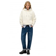 SUPERDRY LUXE CASUAL RELAXED HOOD ΜΠΛΟΥΖΑ ΦΟΥΤΕΡ ΓΥΝΑΙΚΕΙΑ CREAMY WHITE