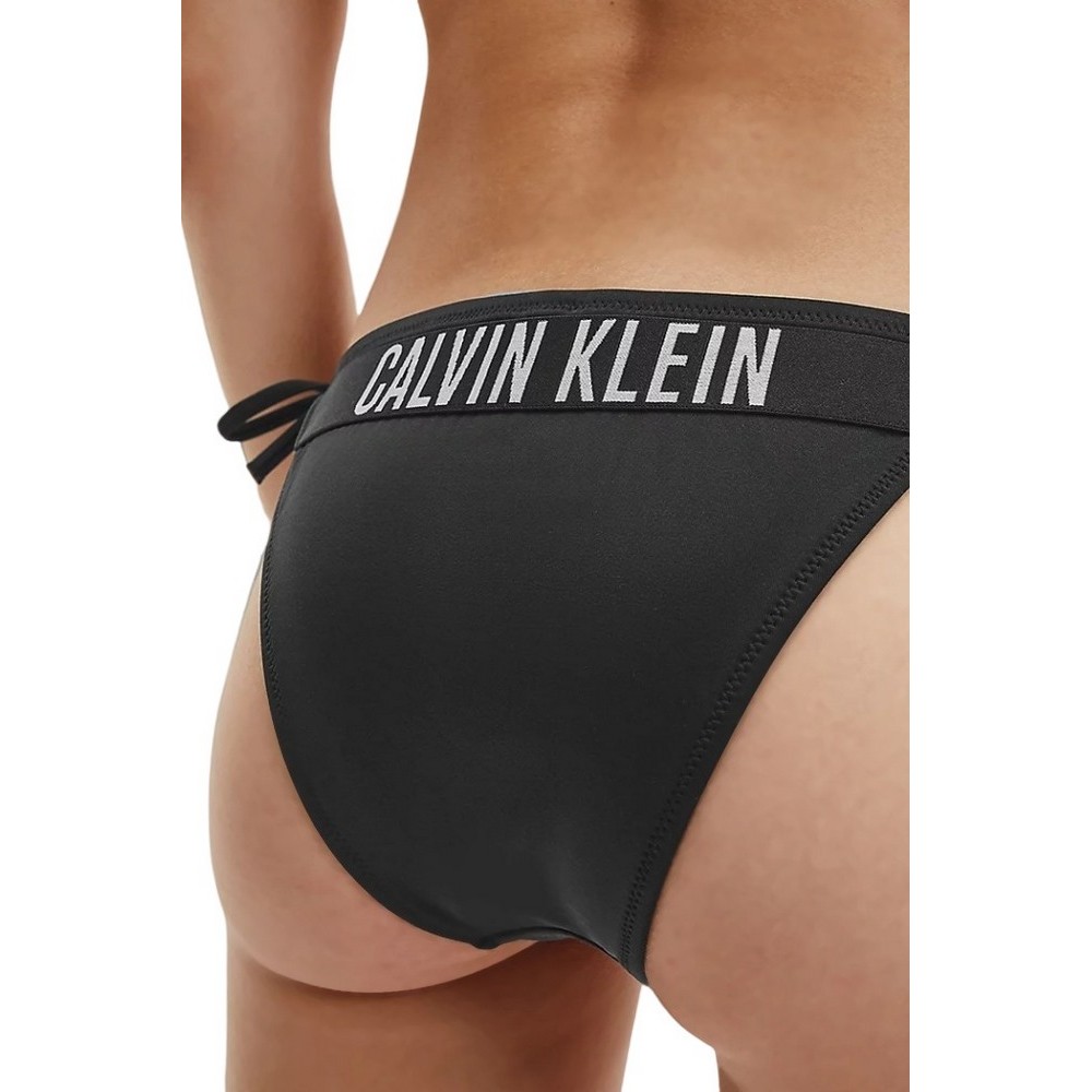 CALVIN KLEIN JEANS STRING SIDE TIE CHEEKY BIKINI ΜΑΓΙΟ ΓΥΝΑΙΚΕΙΟ BLACK