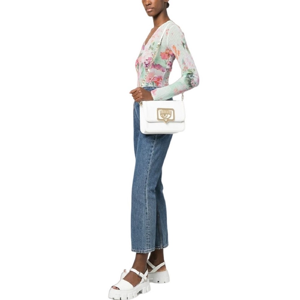 CHIARA FERRAGNI RANGE B - EYELIKE BUCKLE LIZARD ΤΣΑΝΤΑ ΓΥΝΑΙΚΕΙΟ WHITE
