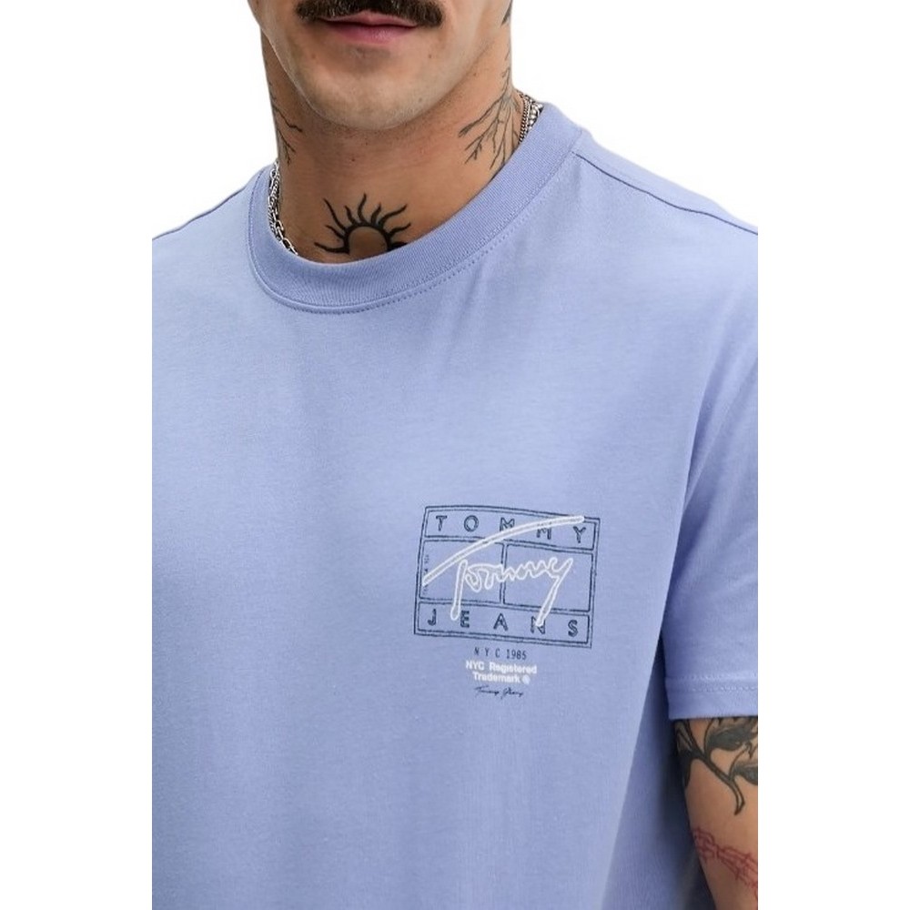TOMMY JEANS REG SIGN SPRAY T-SHIRT ΜΠΛΟΥΖΑ ΑΝΔΡΙΚΗ CIEL