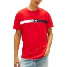 TOMMY JEANS REG SIGNATURE STRIPE T-SHIRT ΜΠΛΟΥΖΑ ΑΝΔΡΙΚΗ RED