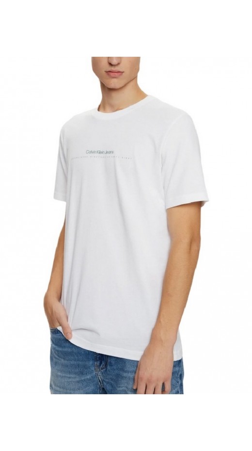 CALVIN KLEIN JEANS MINIMAL LOGO TEE T-SHIRT ΜΠΛΟΥΖΑ ΑΝΔΡΙΚΗ WHITE