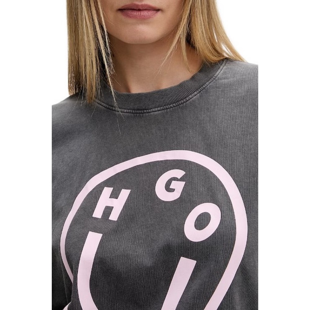 HUGO BOSS JERSEY OVERSIZED TEE B T-SHIRT ΜΠΛΟΥΖΑ ΓΥΝΑΙΚΕΙΑ DARK GREY