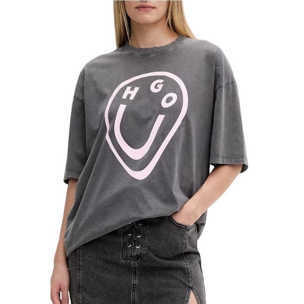 HUGO BOSS JERSEY OVERSIZED TEE B T-SHIRT ΜΠΛΟΥΖΑ ΓΥΝΑΙΚΕΙΑ DARK GREY