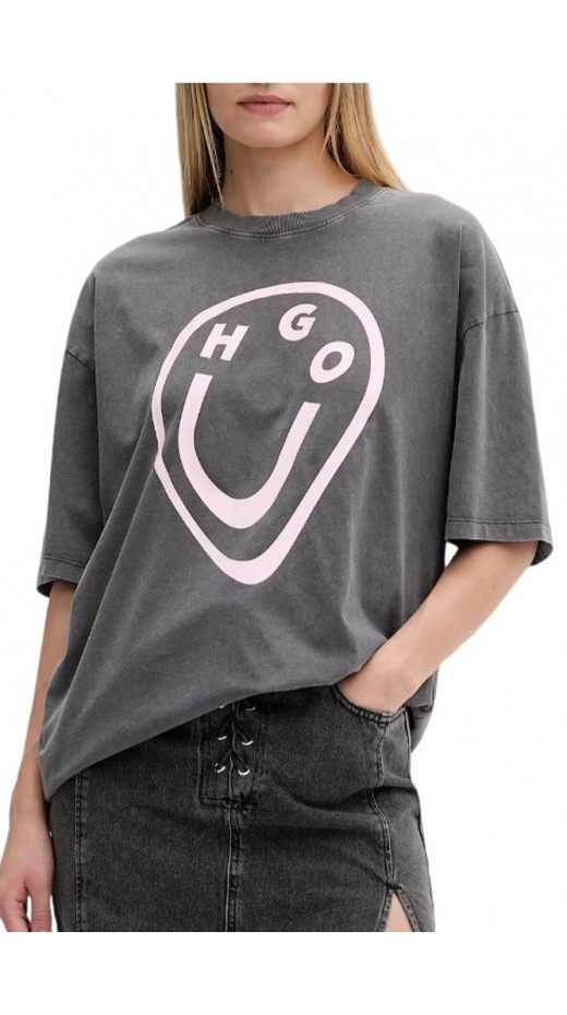 HUGO BOSS JERSEY OVERSIZED TEE B T-SHIRT ΜΠΛΟΥΖΑ ΓΥΝΑΙΚΕΙΑ DARK GREY