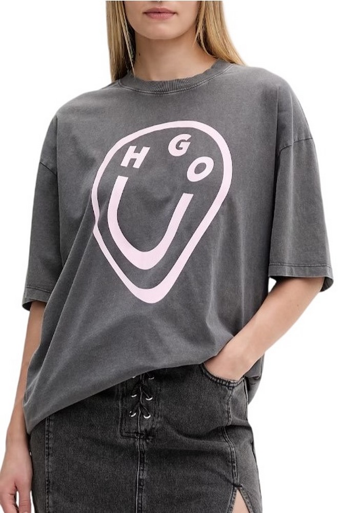 HUGO BOSS JERSEY OVERSIZED TEE B T-SHIRT ΜΠΛΟΥΖΑ ΓΥΝΑΙΚΕΙΑ DARK GREY