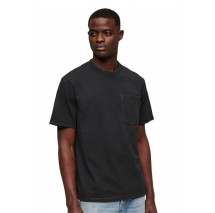 SUPERDRY CONTRAST STITCH POCKET T-SHIRT ΜΠΛΟΥΖΑ ΑΝΔΡΙΚΗ WASHED BLACK