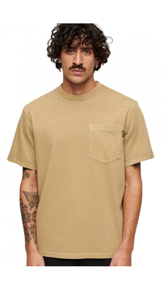 SUPERDRY CONTRAST STITCH POCKET T-SHIRT ΜΠΛΟΥΖΑ ΑΝΔΡΙΚΗ CAPPUCCINO