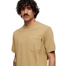 SUPERDRY CONTRAST STITCH POCKET T-SHIRT ΜΠΛΟΥΖΑ ΑΝΔΡΙΚΗ CAPPUCCINO