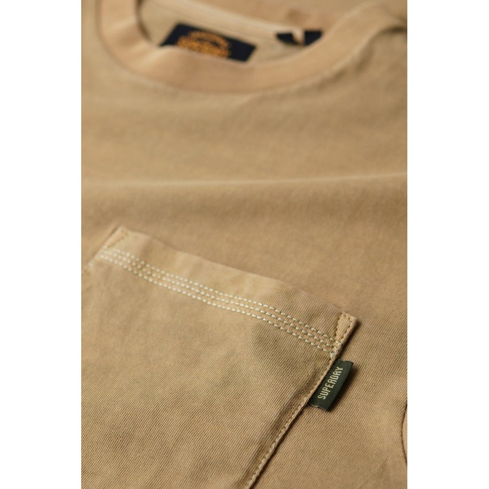 SUPERDRY CONTRAST STITCH POCKET T-SHIRT ΜΠΛΟΥΖΑ ΑΝΔΡΙΚΗ CAPPUCCINO