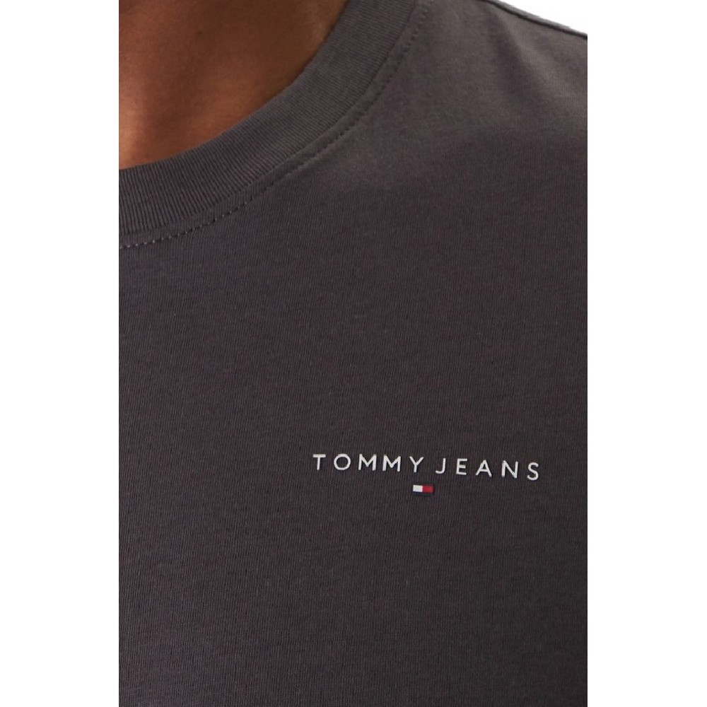 TOMMY JEANS SLIM LINEAR CHEST TEET-SHIRT ΜΠΛΟΥΖΑ ΑΝΔΡΙΚΗ WASHED BLACK