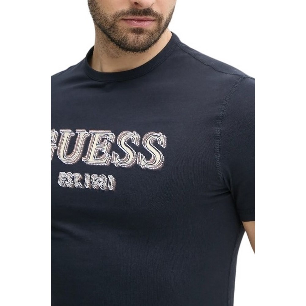 GUESS LOGO TEE T-SHIRT ΜΠΛΟΥΖΑ ΑΝΔΡΙΚΗ NAVY