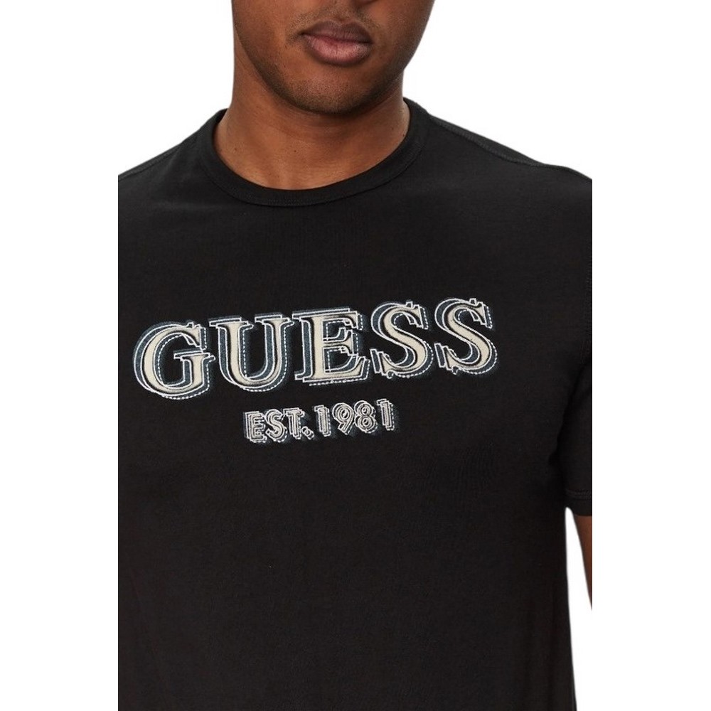 GUESS LOGO TEE T-SHIRT ΜΠΛΟΥΖΑ ΑΝΔΡΙΚΗ BLACK