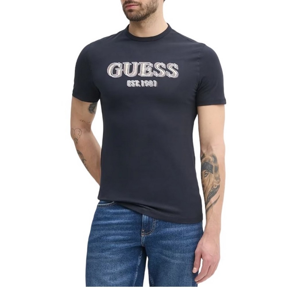 GUESS LOGO TEE T-SHIRT ΜΠΛΟΥΖΑ ΑΝΔΡΙΚΗ NAVY