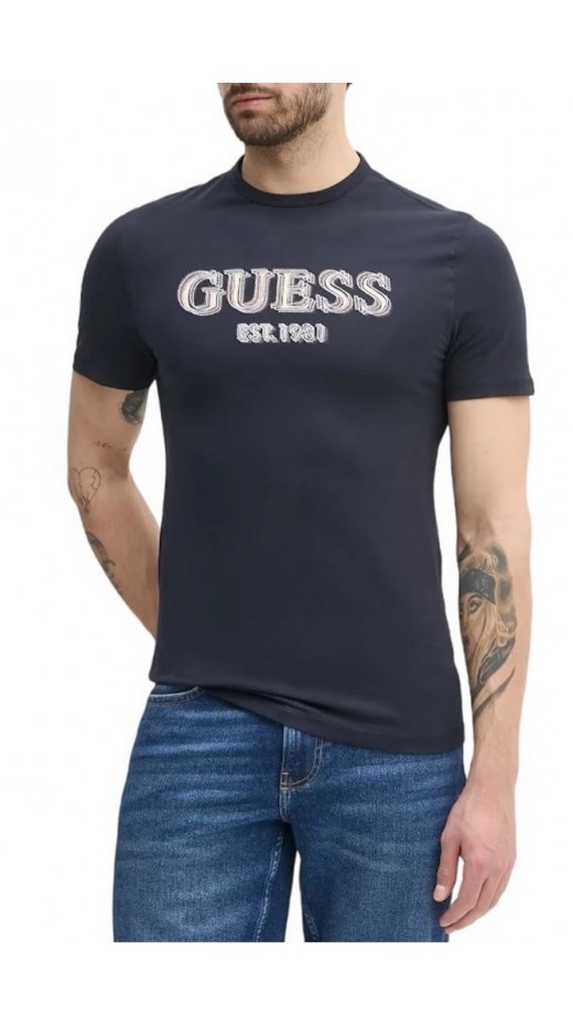 GUESS LOGO TEE T-SHIRT ΜΠΛΟΥΖΑ ΑΝΔΡΙΚΗ NAVY