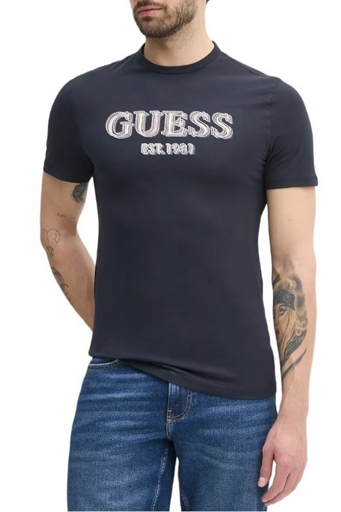 GUESS LOGO TEE T-SHIRT ΜΠΛΟΥΖΑ ΑΝΔΡΙΚΗ NAVY