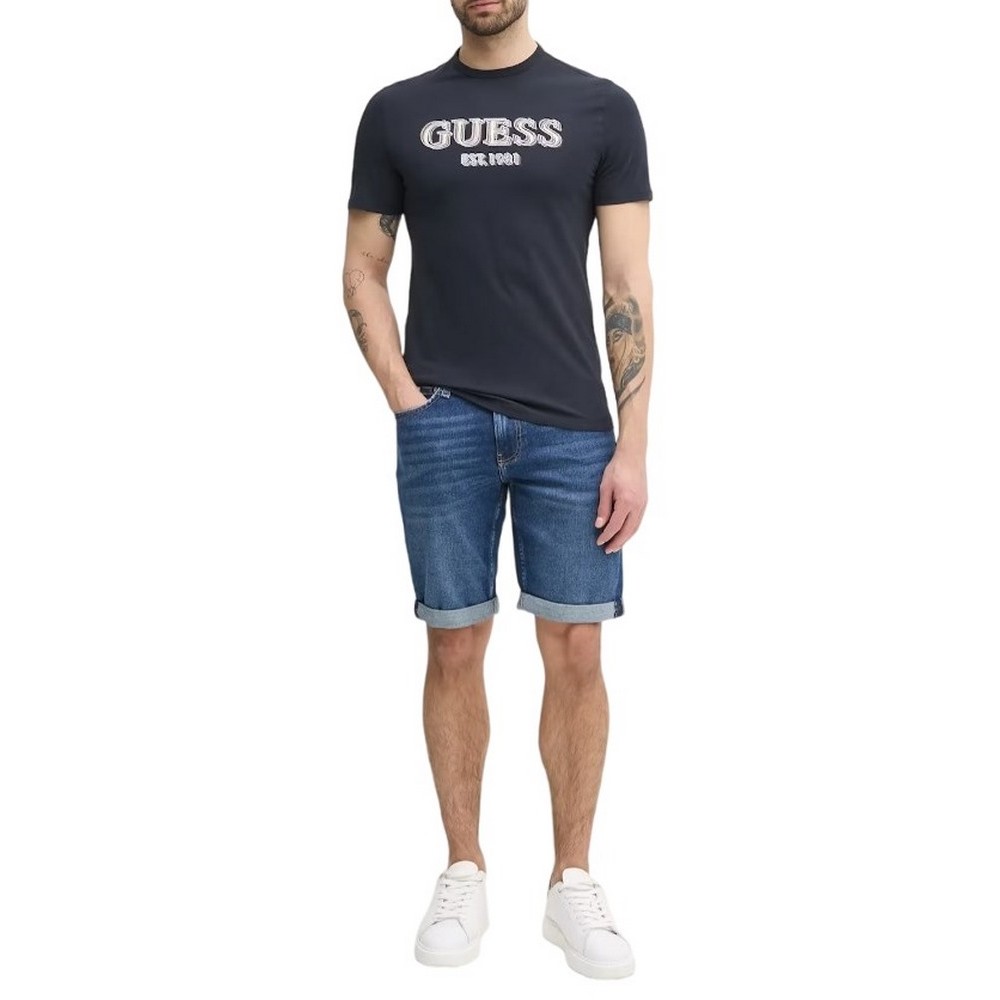 GUESS LOGO TEE T-SHIRT ΜΠΛΟΥΖΑ ΑΝΔΡΙΚΗ NAVY