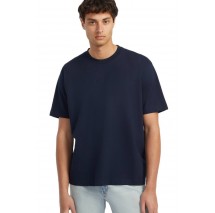 GUESS JEANS CN OS LOGO EMB TEE T-SHIRT ΜΠΛΟΥΖΑ ΑΝΔΡΙΚΗ DARK NAVY