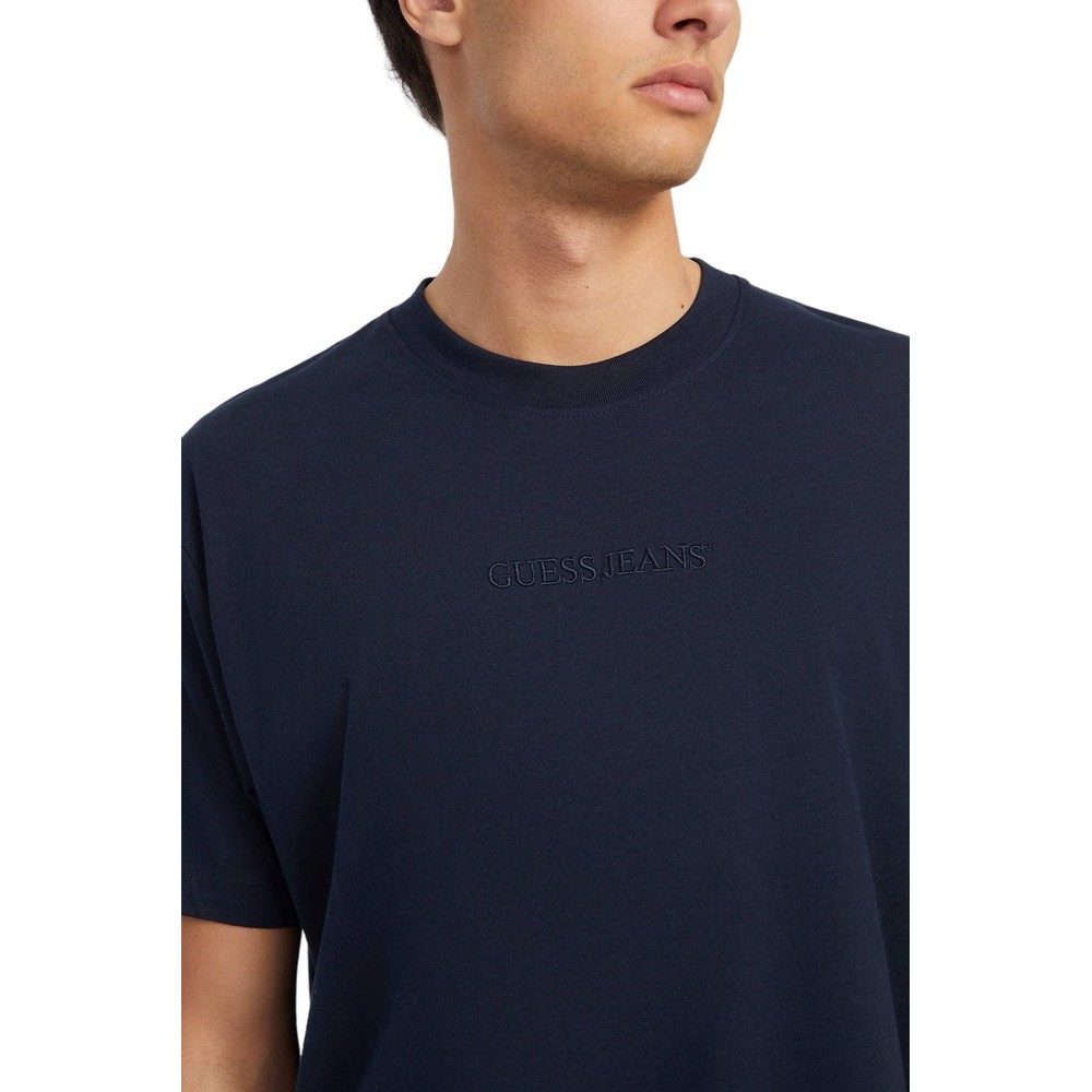GUESS JEANS CN OS LOGO EMB TEE T-SHIRT ΜΠΛΟΥΖΑ ΑΝΔΡΙΚΗ DARK NAVY