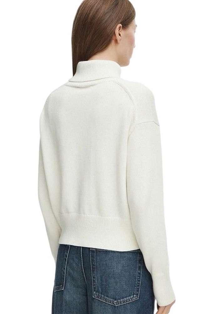 CALVIN KLEIN JEANS LOGO TNECK PULLOVER ΜΠΛΟΥΖΑ ΠΛΕΚΤΗ ΓΥΝΑΙΚΕΙΑ OFF WHITE