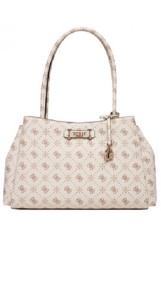 GUESS CARRIE LOGO GRLFRND CARRYALL ΤΣΑΝΤΑ ΓΥΝΑΙΚΕΙΑ VANILLA