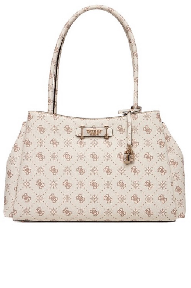 GUESS CARRIE LOGO GRLFRND CARRYALL ΤΣΑΝΤΑ ΓΥΝΑΙΚΕΙΑ VANILLA